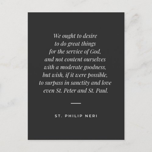 St Philip Neri Quote _ Desire of sanctity Postcard