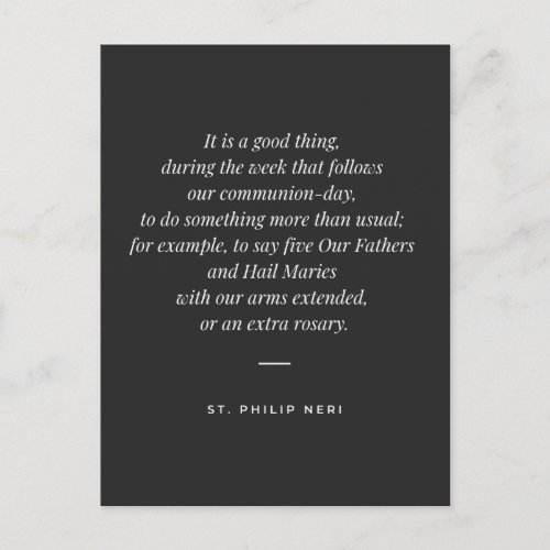 St Philip Neri Quote _ Devotion after Communion Postcard