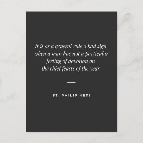 St Philip Neri Quote _ Devotion on Christmas Postcard