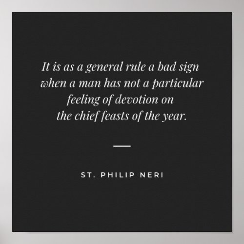 St Philip Neri Quote _ Devotion on Christmas Poster