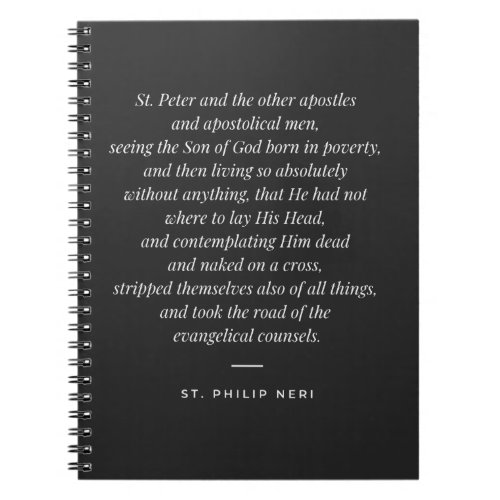 St Philip Neri Quote _ Evangelical poverty Notebook