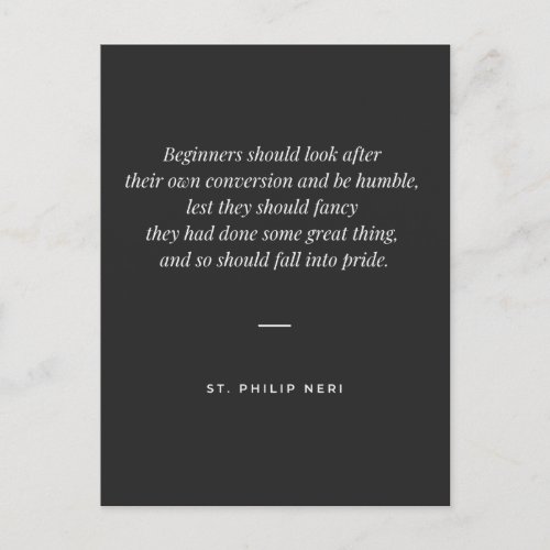 St Philip Neri Quote Focus on your own conversion Postcard