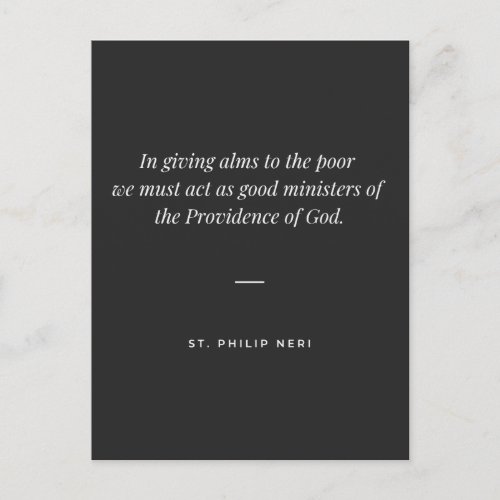 St Philip Neri Quote _ How to give alms Postcard