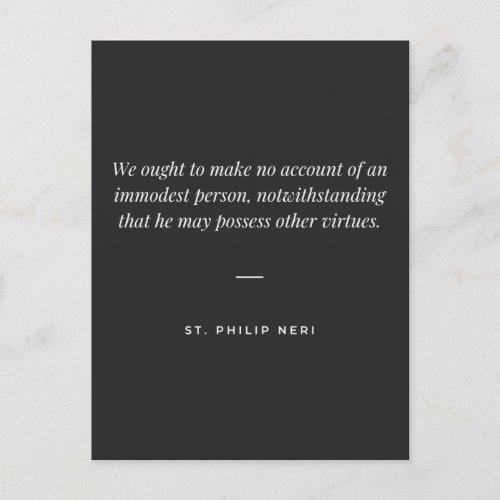 St Philip Neri Quote _ Immodesty Postcard