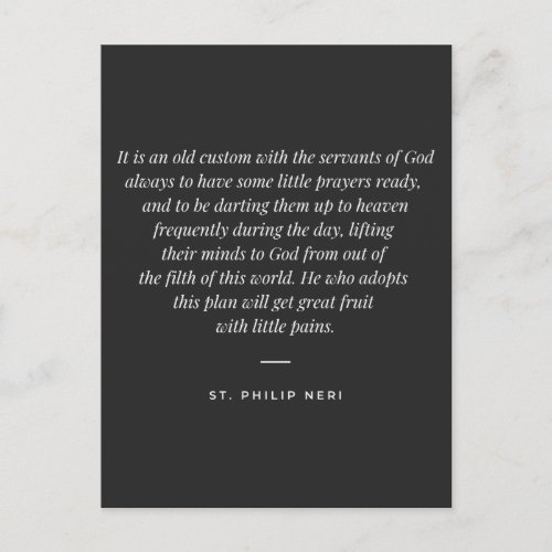St Philip Neri Quote _ Spirit of prayer Postcard