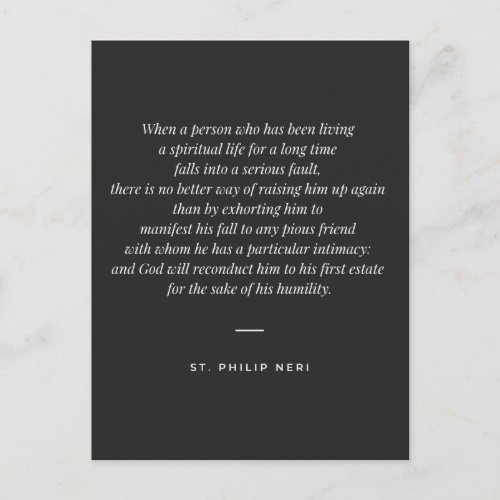 St Philip Neri Quote _ Stand up after a fall Postcard