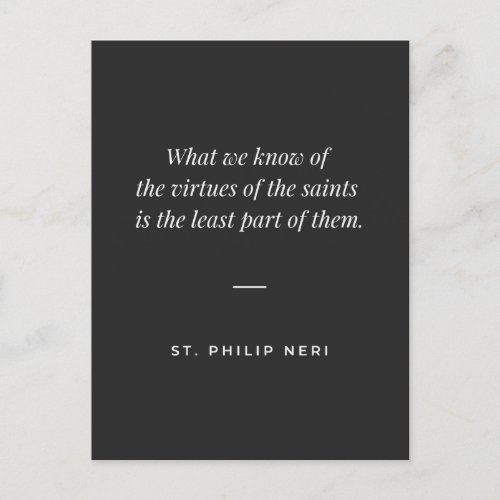 St Philip Neri Quote _ Virtue of the saints Postcard