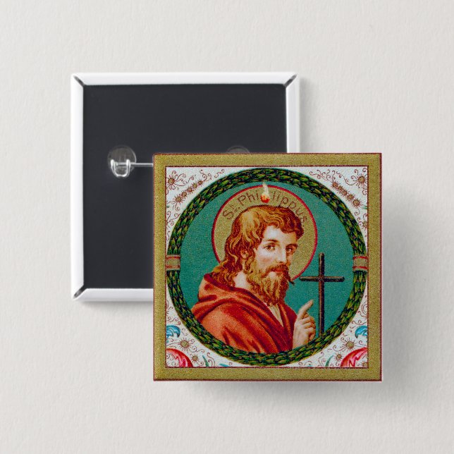 St. Philip the Apostle (JMAS 10) Square Button (Front & Back)