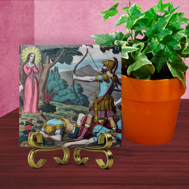 St. Philomena Being Shot with Arrows Ceramic Tile (Creator Uploaded)