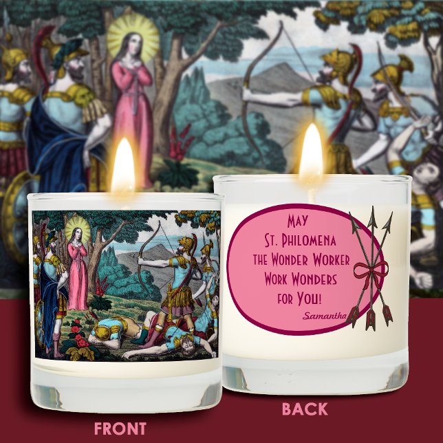 St. Philomena Being Shot with Arrows Scented Candle (Creator Uploaded)