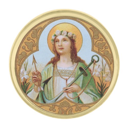 St Philomena BK 005 Gold Finish Lapel Pin