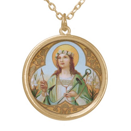St Philomena BK 005 Gold Plated Necklace