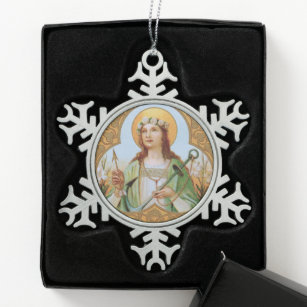 St. Philomena (BK 005) Snowflake Pewter Christmas Ornament