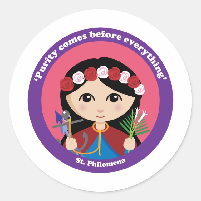 St. Philomena Classic Round Sticker (Front)