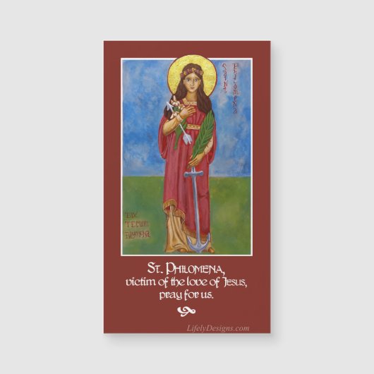 St. Philomena Icon Prayer Magnet (Front)