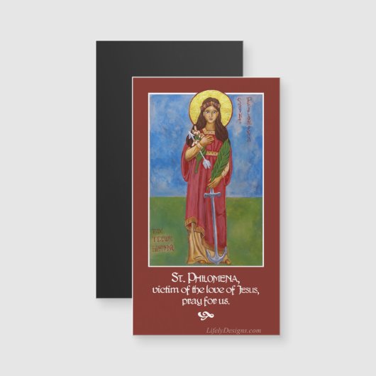 St. Philomena Icon Prayer Magnet (Front/Back)