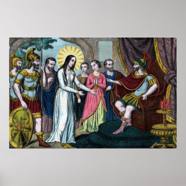 St. Philomena is Tried before Emperor Diocletian Poster (Front)