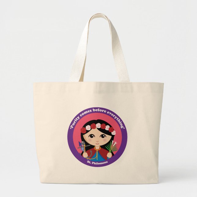 St. Philomena Large Tote Bag (Front)