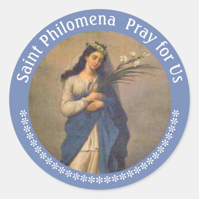 St. Philomena Palm Lilies FEAST AUGUST 10 Classic Round Sticker (Front)