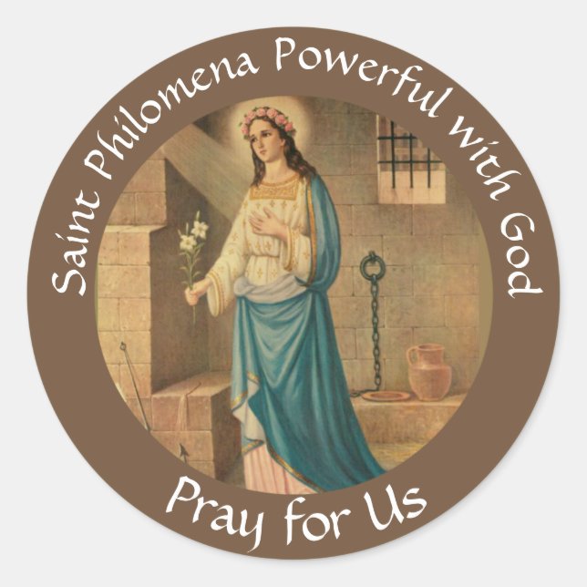 St. Philomena Palm Lilies FEAST AUGUST 10 Classic Round Sticker (Front)