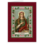St. Philomena Pink Roses Palm Cord (Front)