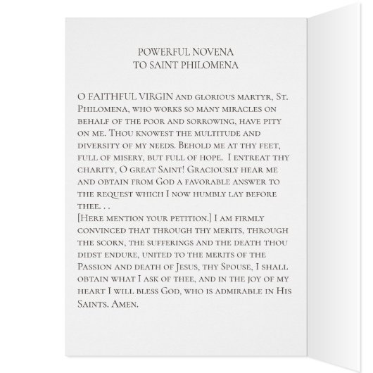 St. Philomena Powerful Novena Prayer (Inside (Left))