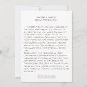 St. Philomena Powerful Novena Prayer Card (Back)