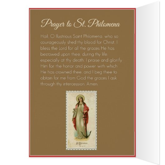 St. Philomena Virgin and Martyr Prayer (Inside (Left))