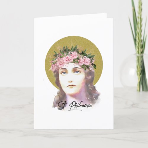 St Philomena Virgin Martyr Religious Prayer Card