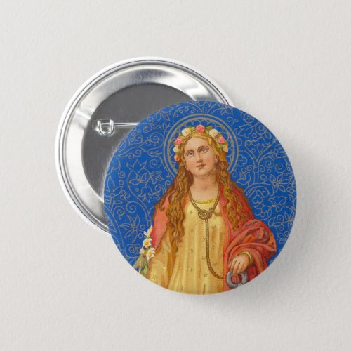 St Philomena with Anchor SNV 051 Button