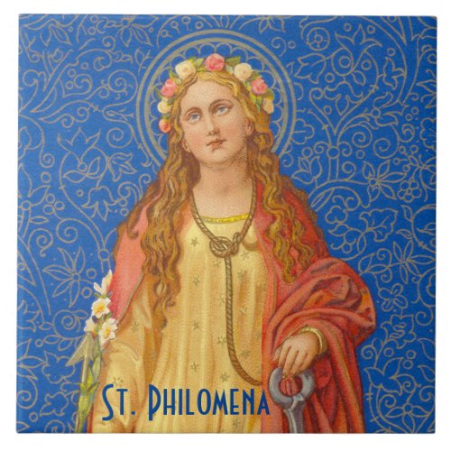 St Philomena with Anchor SNV 051 Ceramic Tile