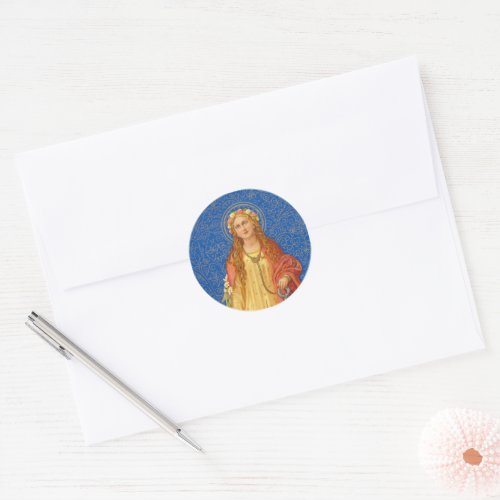 St Philomena with Anchor SNV 051 Classic Round Sticker