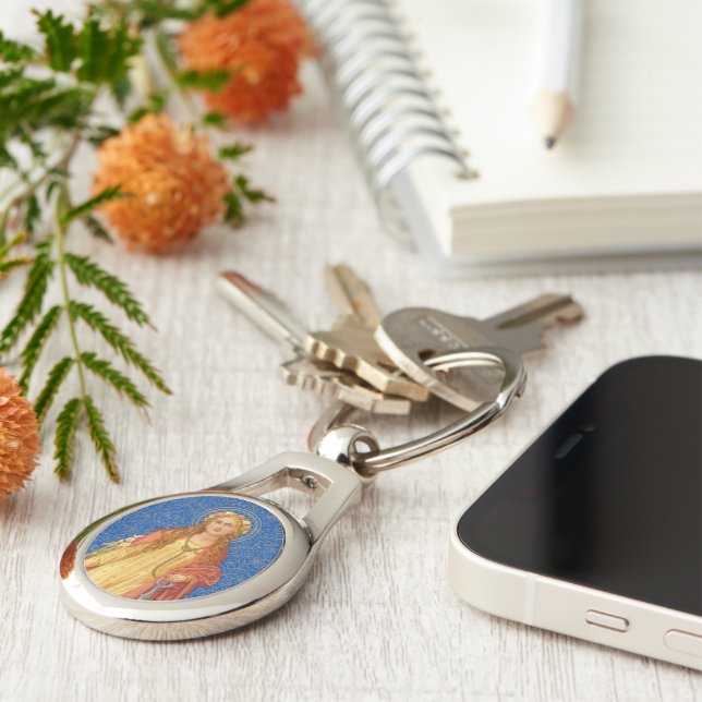 St. Philomena with Anchor (SNV 051) Keychain (Side)