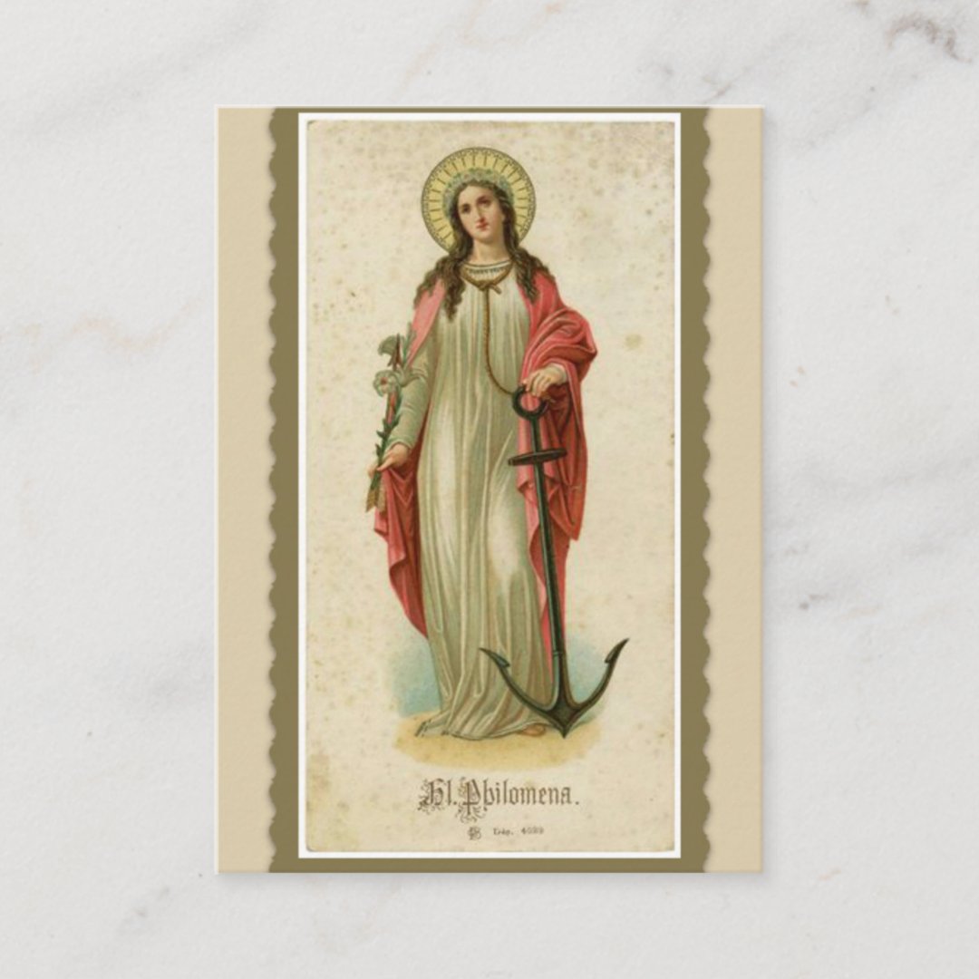St. Philomena Wonderworker & Martyr Holy Card Zazzle