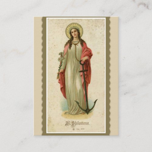 St Philomena Wonderworker  Martyr Holy Card