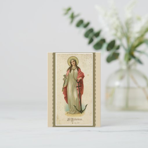 St. Philomena Wonderworker & Martyr Holy Card Zazzle