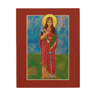 St. Philomena Wood Print Icon - 8" x 10"