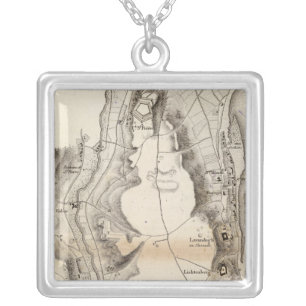 St Pierre Plateau Atlas Map Silver Plated Necklace