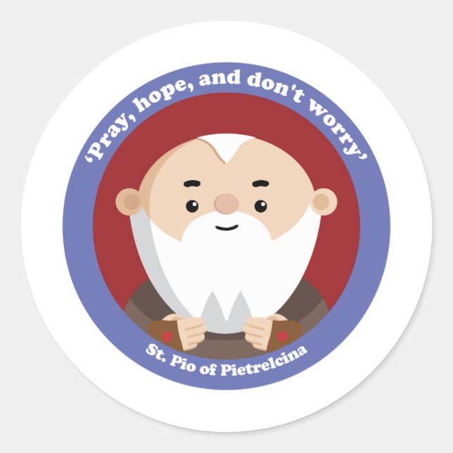 St Pio of Pietrelcina Classic Round Sticker (Front)