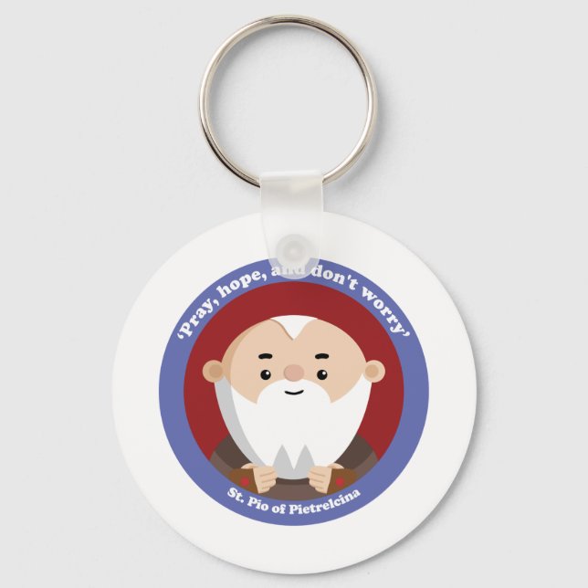 St Pio of Pietrelcina Keychain (Front)