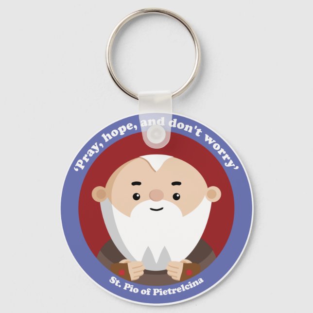 St Pio of Pietrelcina Keychain (Front)