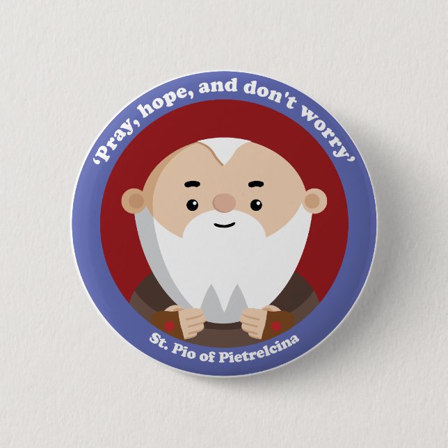 St Pio of Pietrelcina Pinback Button (Front)