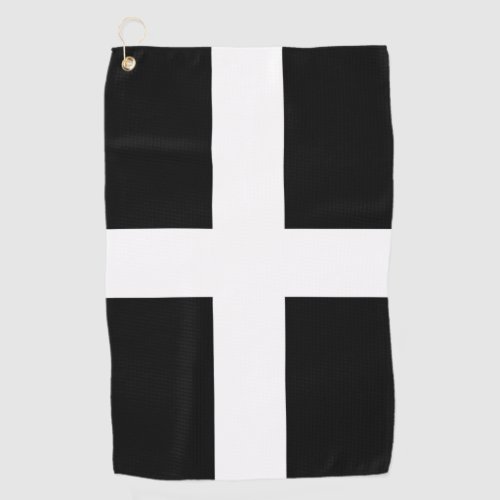 St Pirans flag  flag of Cornwall  Golf Towel