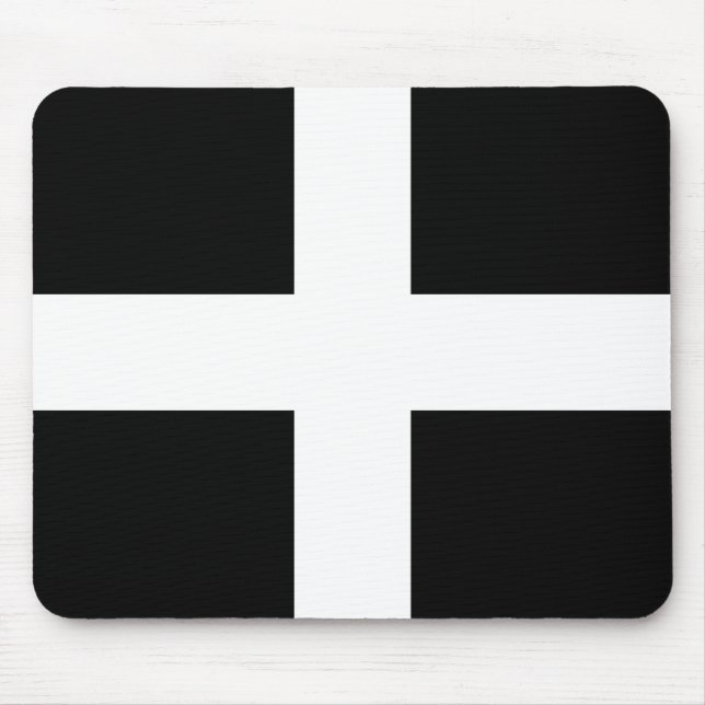 St. Piran’s flag / flag of Cornwall Mouse Pad (Front)