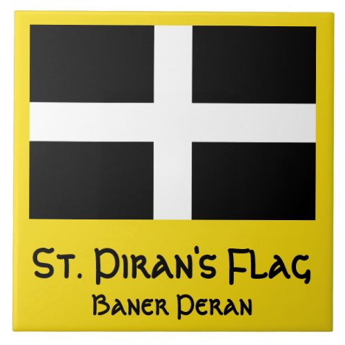 St Pirans Flag Ceramic Tile