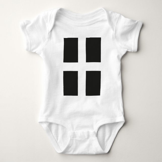 St Piran's Flag Cornwall Kernow Baby Bodysuit (Front)