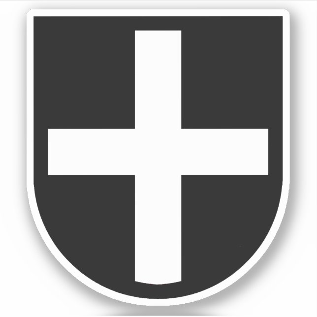 St. Piran's Shield 1-Up - Contour Sticker (Front)
