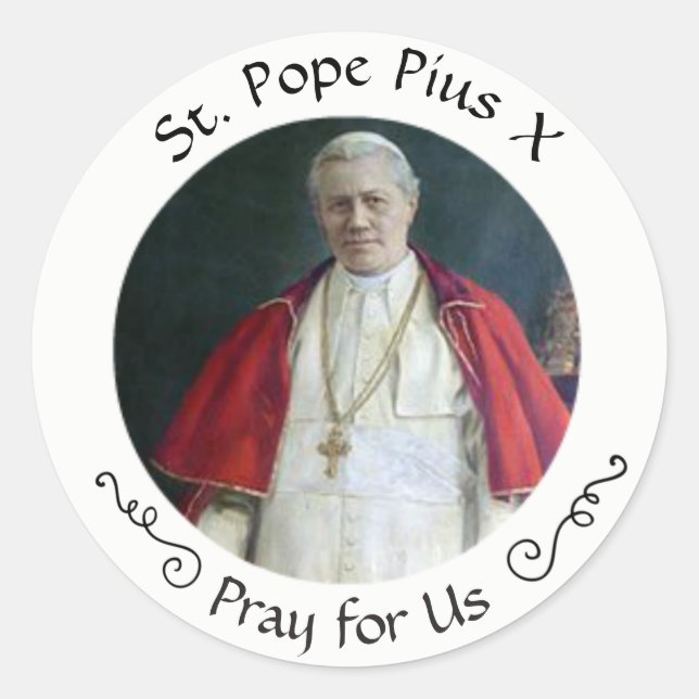 St. Pope Pius X Classic Round Sticker (Front)