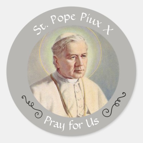 St Pope Piux X Classic Round Sticker