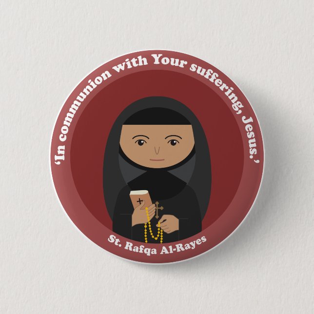 St. Rafqa Al-Rayes Button (Front)